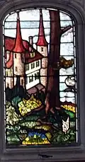 Panel of stained-glass window.