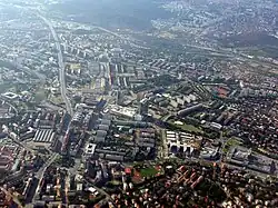 Aerial view of Pankrác