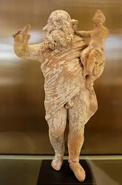 Papposilenus bearing the infant Dionysos, variant on the Olympia Hermes, c. 350–300 BC, Musée du Louvre, Paris