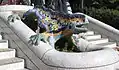 Gaudí's multicolored mosaic salamander, popularly known as El Drac ("the dragon"), after its 2007 restoration