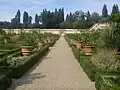 The citrus garden contains more than five hundred pots of lemon and orange trees.