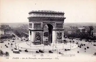 Arc de Triomphe, postcard, c. 1920