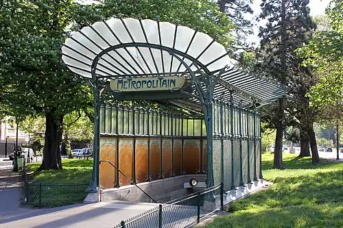 Porte Dauphine Métro station, the only surviving entrance in its original location