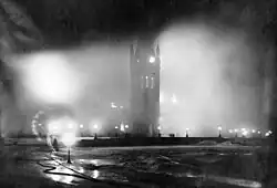 Centre Block ablaze in 1916