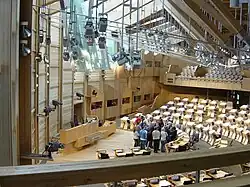 Debating chamber in the Scottish Parliament