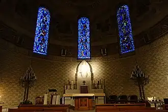Stained glass in the chapel of the Virgin