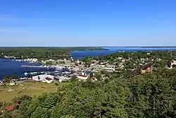 Tower view (2016) of the town and the sound