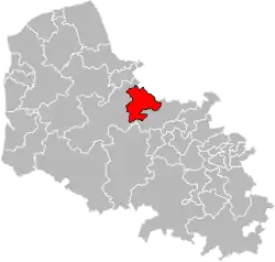 Location of Aire-sur-la-Lys within the department