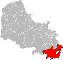 Location of Bapaume within the department