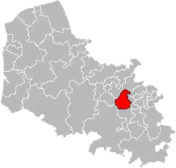 Location of Bully-les-Mines within the department