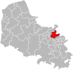 Location of Douvrin within the department