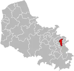 Location of Harnes within the department
