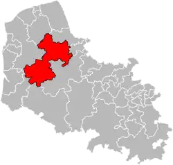 Location of Lumbres within the department