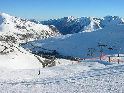 Resort in El Pas de la Casa, looking towards France.