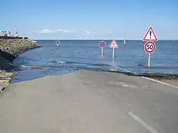 Flooded causeway (island side)