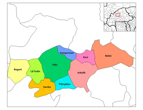Samba Department location in the province