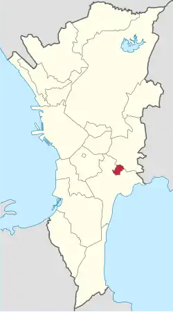 Map of Metro Manila with Pateros highlighted