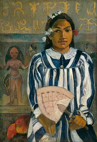Paul Gauguin portrait of his wife Tehamana (1893)