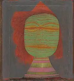 Actor's Mask; by Paul Klee; 1924; oil on canvas mounted on board; 36.7 x 33.8&nbsp;cm; Museum of Modern Art (New York City)[269]