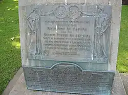 Plaque at the arch