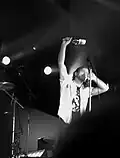 Eddie Vedder on stage with Pearl Jam in Berlin, Germany on September 23, 2006.