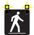 Pedestrian corridor ahead.