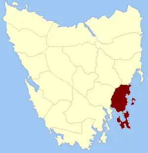 Location in Tasmania