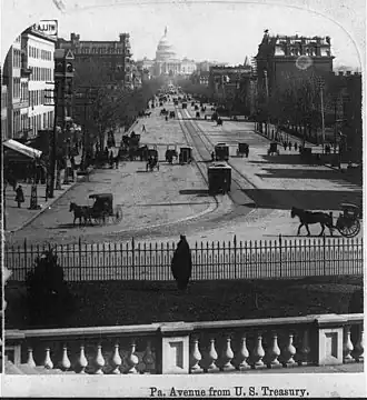 Horsecars on Pennsylvania Avenue NW c. 1880