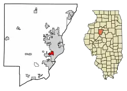 Location of West Peoria in Peoria County, Illinois.