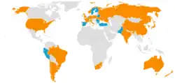 Map of the country with research stations in Antarctica
