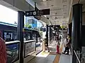 Interior of the west platform for westbound buses
