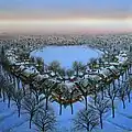 Perreault, Wilf- Heart in the Park, acrylic on canvas, 72&nbsp;in ×&nbsp;72+1⁄2&nbsp;in (1,830&nbsp;mm ×&nbsp;1,840&nbsp;mm), 2009