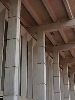 The concert hall displays elements of brutalist architecture