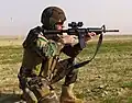 Peshmerga soldier operating an M4 carbine.