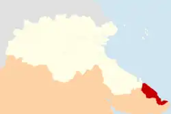 Location within Berau Regency