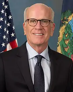 The U.S. Senator from Vermont Peter Welch in his official portrait, taken in 2022.