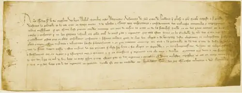 Colour scan of a 1384 petition from Brembre