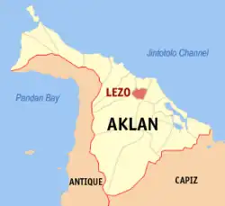Map of Aklan with Lezo highlighted