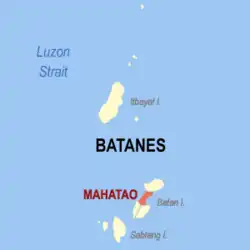 Map of Batanes with Mahatao highlighted