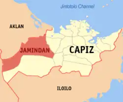 Map of Capiz with Jamindan highlighted