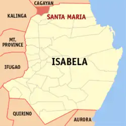 Map of Isabela with Santa Maria highlighted