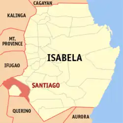 Map of Isabela with Santiago highlighted