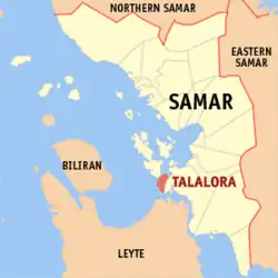 Map of Samar with Talalora highlighted