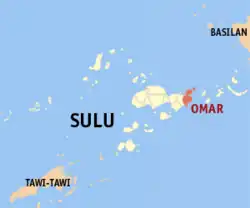 Map of Sulu with Omar highlighted