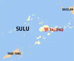 Map of Sulu with Talipao highlighted