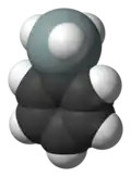ball-and-stick model of the phenylsilane molecule