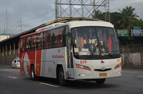 Phil Touristers Inc. "510" Daewoo BS106 heading to Cabuyao, Laguna.