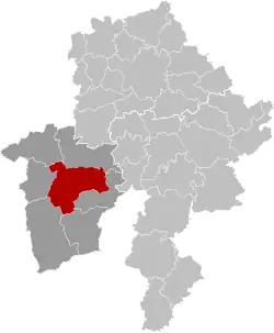 Location of Philippeville in the province of Namur