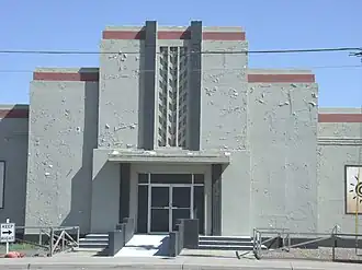 The front entrance of the Arizona State Fair WPA Civic Building
