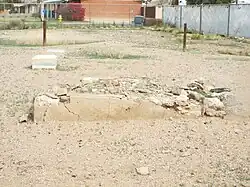Vandalized grave.